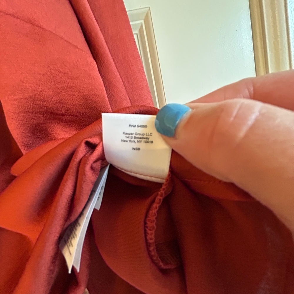 Kasper Burnt Orange Career Silky Relaxed Boxy Blouse Size 3X - Picture 9 of 11
